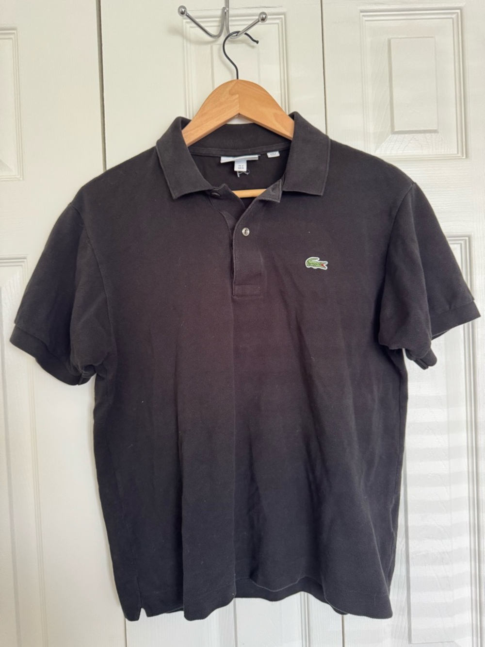 Lacoste Black Men’s Short-Sleeve Polo with logo size m 100% cotton